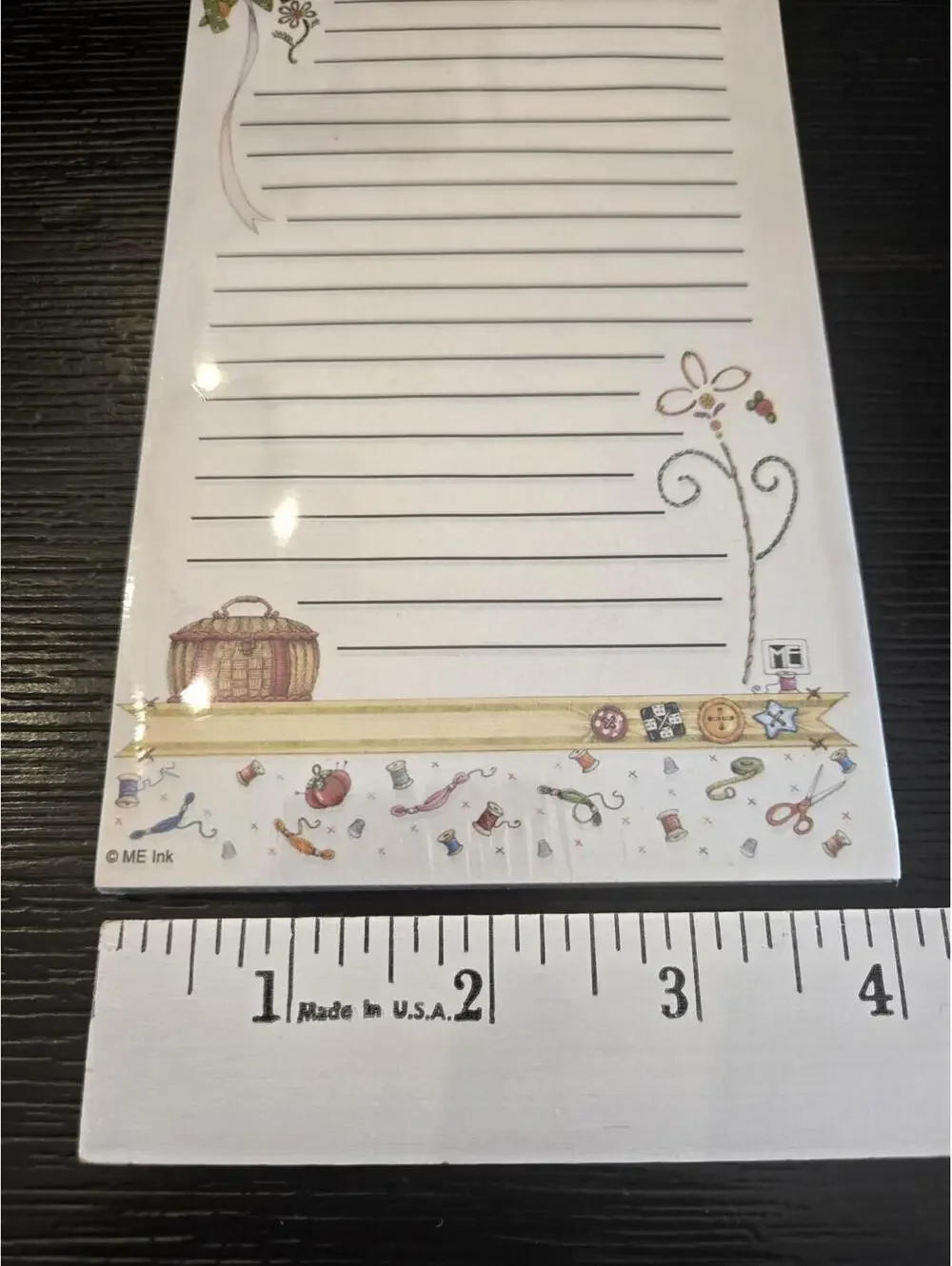 2003 Mary Engelbreit Stitch In Time Magnetic Memo Pad Factory Sealed Sewing